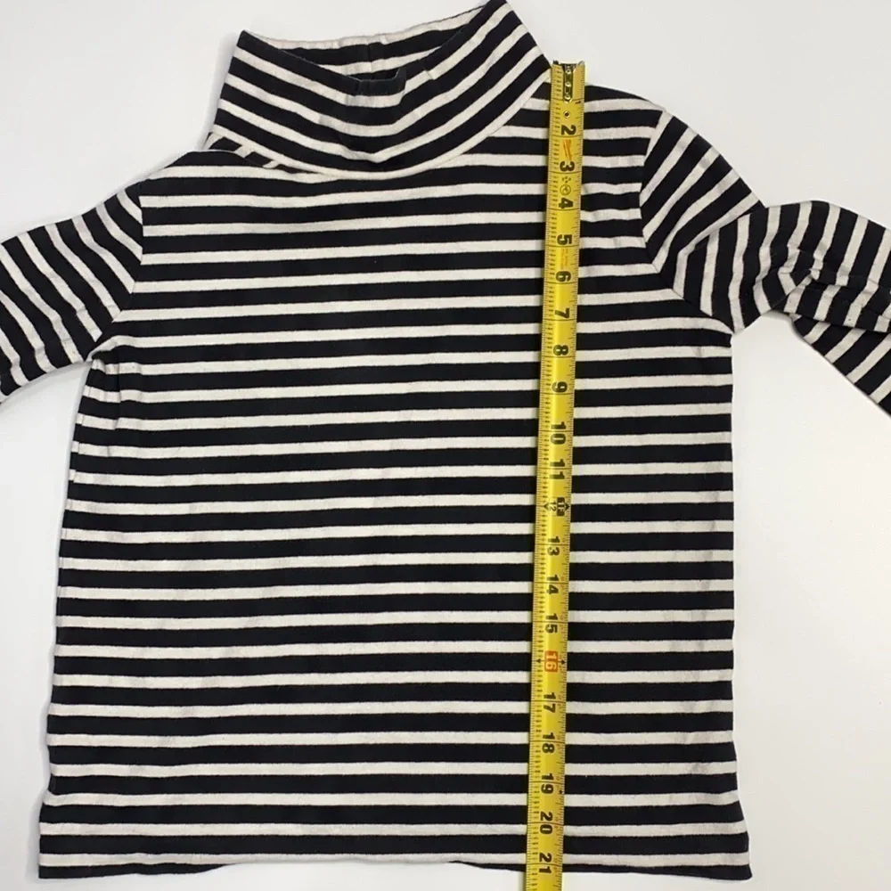 J Crew Black and White Sailor Funnel Neck Shirt XXS